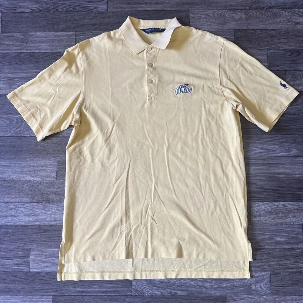 Polo Golf Ralph Lauren Polo Shirt Men’s Medium Solid Yellow Pony Logo Toledo
